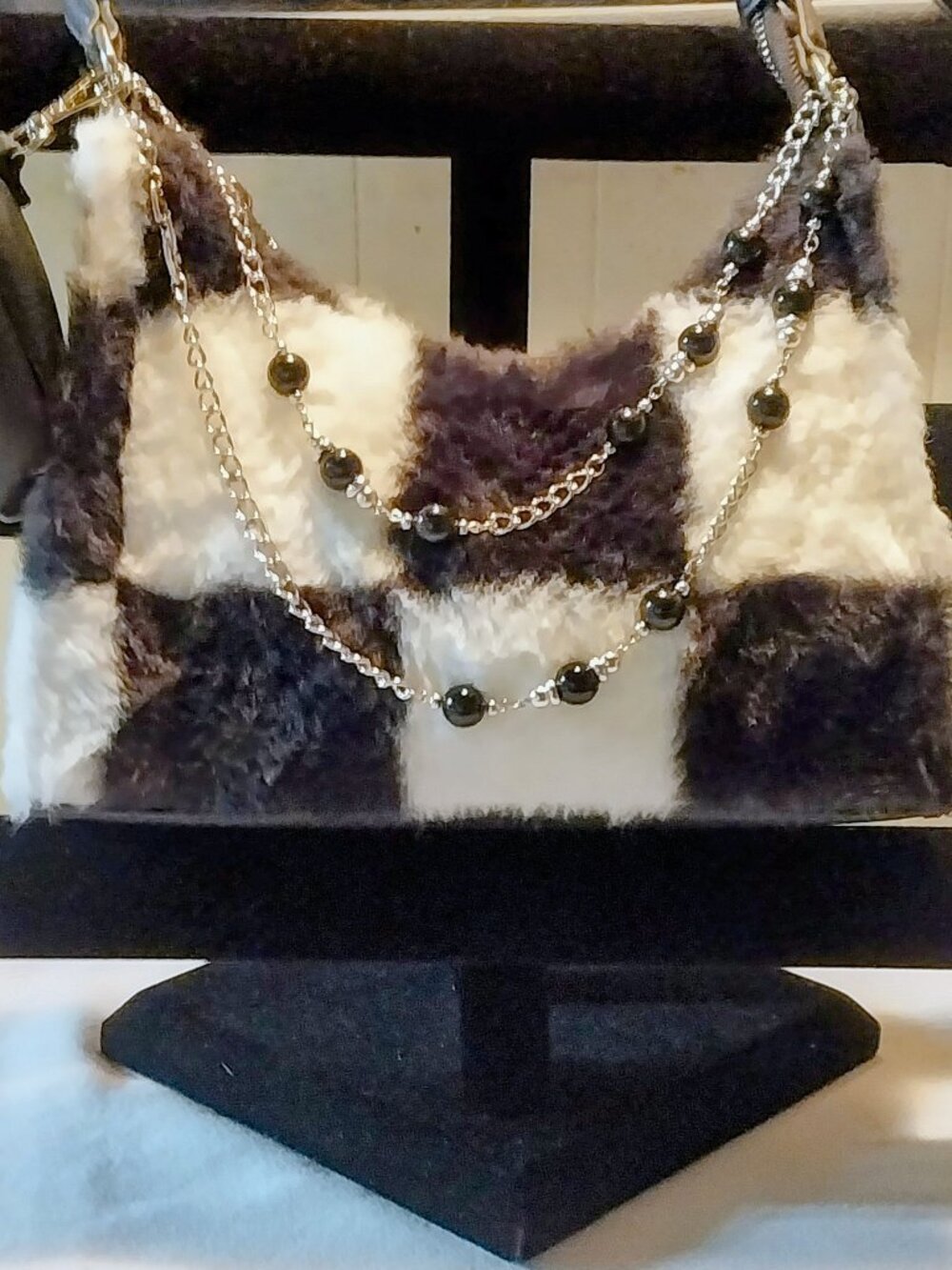 Y2K Inspired Madden NYC Black & White Women’s Purse 10X5X2.5